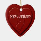 New Jersey Heart Map kerstversiering Keramisch Ornament (Rechts)