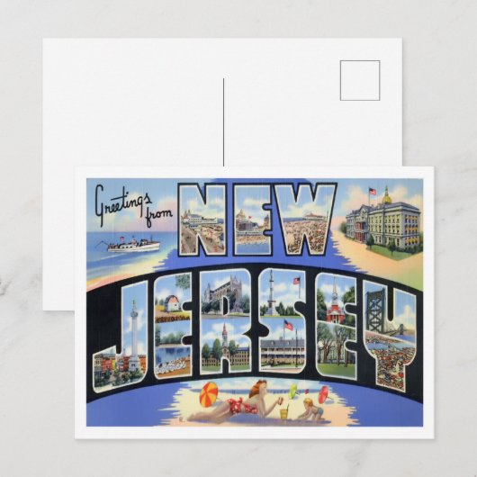 New Jersey Herfsten Big Letters Briefkaart (Voorkant / Achterkant)