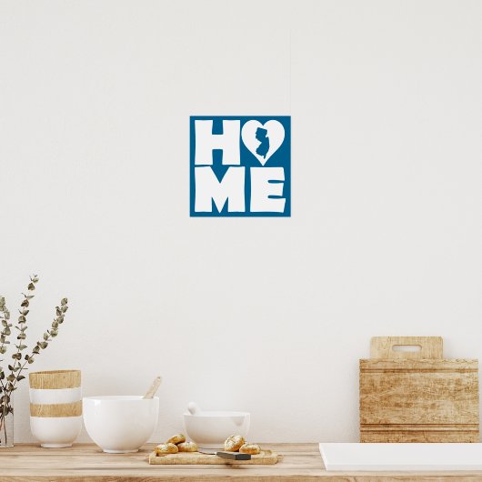 New Jersey Home Heart State Poster Sign (Keuken)
