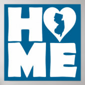 New Jersey Home Heart State Poster Sign (Voorkant)