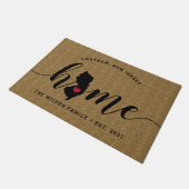 New Jersey Home State Personalized Deurmat (Schuin)