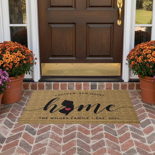 New Jersey Home State Personalized Deurmat