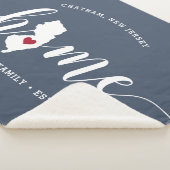 New Jersey Home State Personalized Sherpa Deken (3/4)