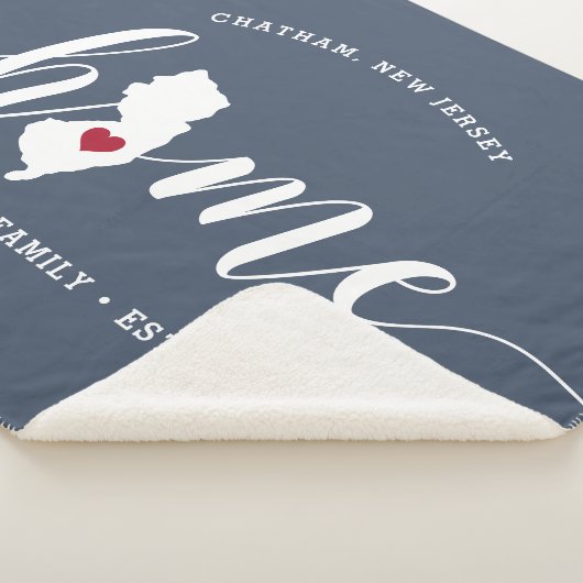 New Jersey Home State Personalized Sherpa Deken (3/4)