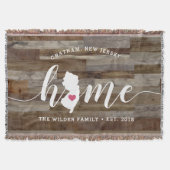 New Jersey Home State Persoonlijke Hout Look Deken (Voorkant)