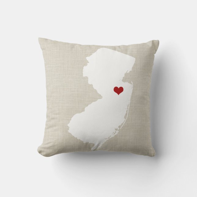 New Jersey Home State Sierkussen 16 x 16 inch (Voorkant)