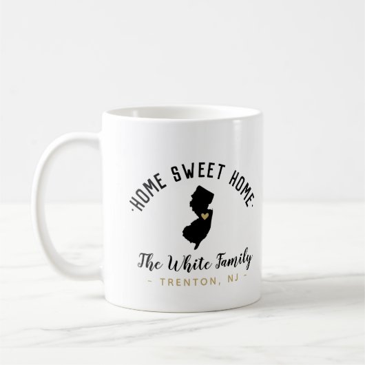 New Jersey Home Sweet Home Familie Monogram Mok (Links)