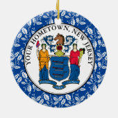 New Jersey Hometown Personalize Keramisch Ornament (Achterkant)