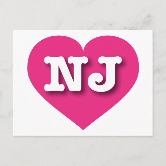 New Jersey Hot Pink Heart - Ik hou van NJ Briefkaart (Voorkant)
