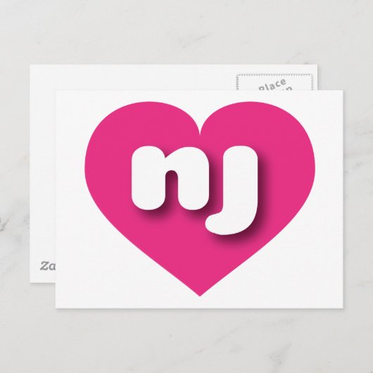 New Jersey hot roze hart - Ik hou van nj Briefkaart (Voorkant / Achterkant)