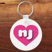 New Jersey hot roze hart - Ik hou van nj Sleutelhanger (Voorkant)