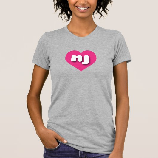 New Jersey hot roze hart - Ik hou van nj T-shirt (Voorkant)