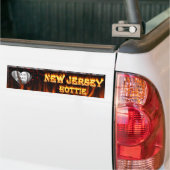New Jersey Hottie vuur en rood marmer hart. Bumpersticker (Op Truck)