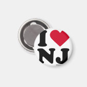 NEW JERSEY - "I LOVE NJ" "I LOVE NEW JERSEY" MAGNEET (Voorkant / Achterkant)