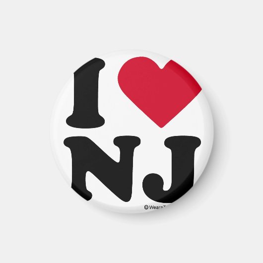 NEW JERSEY - "I LOVE NJ" "I LOVE NEW JERSEY" MAGNEET (Voorkant)