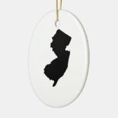 New Jersey in Black en White Keramisch Ornament (Links)