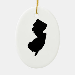 New Jersey in Black en White Keramisch Ornament