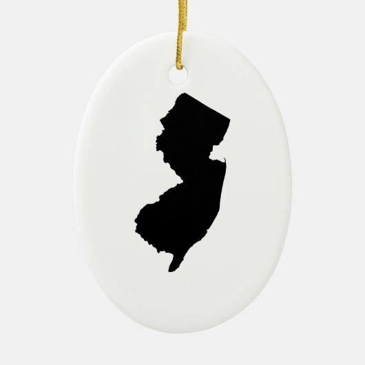 New Jersey in Black en White Keramisch Ornament (Voorkant)