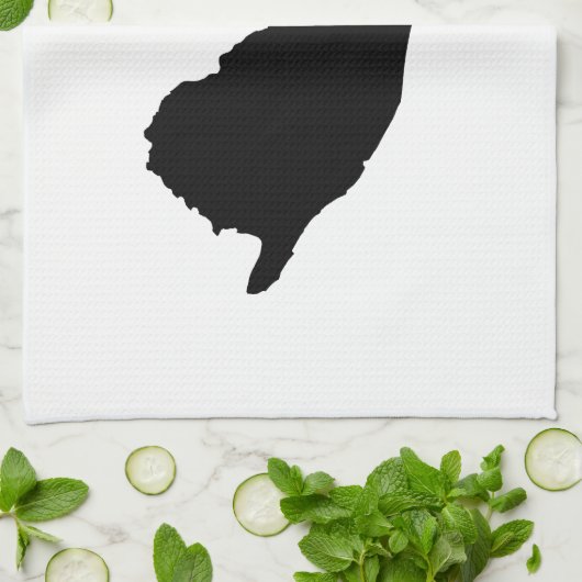 New Jersey in Black en White Theedoek (Gevouwen)