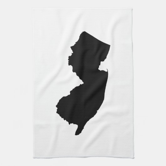 New Jersey in Black en White Theedoek (Verticaal)