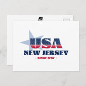 New Jersey in rood, wit en blauw Briefkaart (Voorkant / Achterkant)