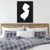 New Jersey in White en Black Canvas Afdruk (Insitu (Slaapkamer))