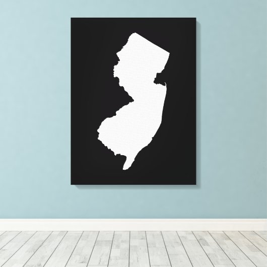 New Jersey in White en Black Canvas Afdruk (Insitu (Houten vloer))
