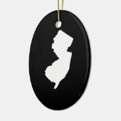 New Jersey in White en Black Keramisch Ornament (Links)