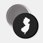New Jersey in White en Black Magneet (Voorkant / Achterkant)