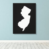 New Jersey in wit en zwart Canvas Afdruk (Insitu (Houten vloer))