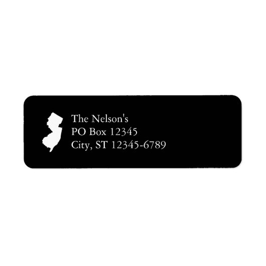 New Jersey in wit en zwart Etiket (Voorkant)