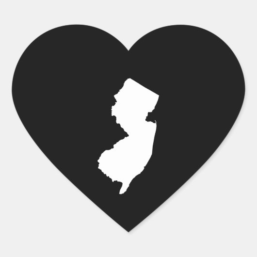 New Jersey in wit en zwart Hart Sticker (Voorkant)