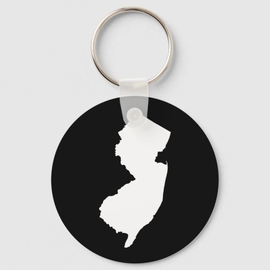 New Jersey in wit en zwart Sleutelhanger (Voorkant)