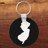 New Jersey in wit en zwart Sleutelhanger (Voorkant)