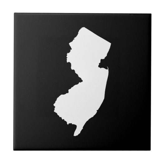 New Jersey in wit en zwart Tegeltje (Voorkant)