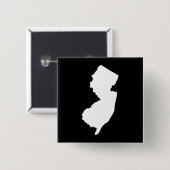 New Jersey in wit en zwart Vierkante Button 5,1 Cm (Voorkant /achterkant)