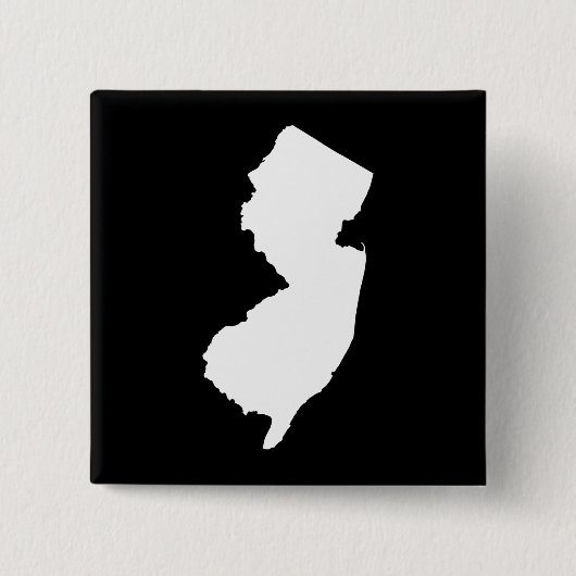 New Jersey in wit en zwart Vierkante Button 5,1 Cm (Voorkant)