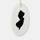 New Jersey in zwart en wit Keramisch Ornament (Rechts)