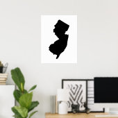 New Jersey in zwart en wit Poster (Thuiskantoor)