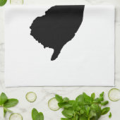 New Jersey in zwart en wit Theedoek (Gevouwen)