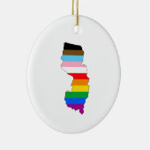 New Jersey Inclusive Pride Keramisch Ornament (Rechts)