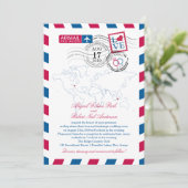 New Jersey & Indonesië Airmail Wedding Kaart (Staand voorkant)