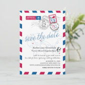 New Jersey Ireland Australia Airmail Save the Date (Staand voorkant)