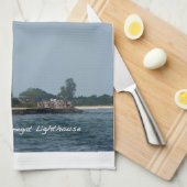 New Jersey is Geweldige - vuurtoren van Barnegat Theedoek (Quarter Fold)