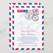 New Jersey & Italië Airmail Hart Wedding Kaart (Voorkant / Achterkant)