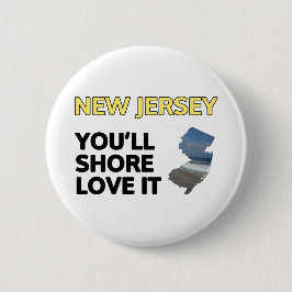 New Jersey: Je zult er van houden Ronde Button 5,7 Cm