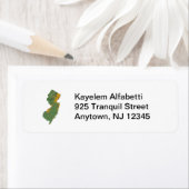 New Jersey Kaart Retouradreslabel Etiket (Insitu)