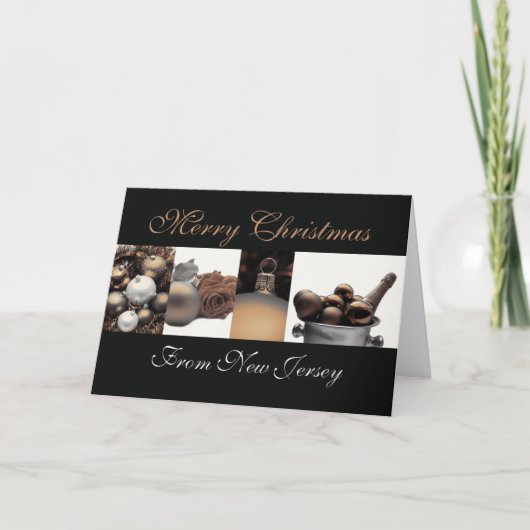 New Jersey Kerst Kaart, staat specifiek Feestdagen Kaart (Voorkant)