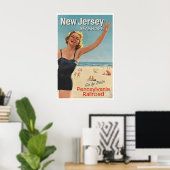 New Jersey Kunst Strand Poster Thuis Vintage Print (Thuiskantoor)