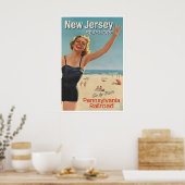 New Jersey Kunst Strand Poster Thuis Vintage Print (Keuken)